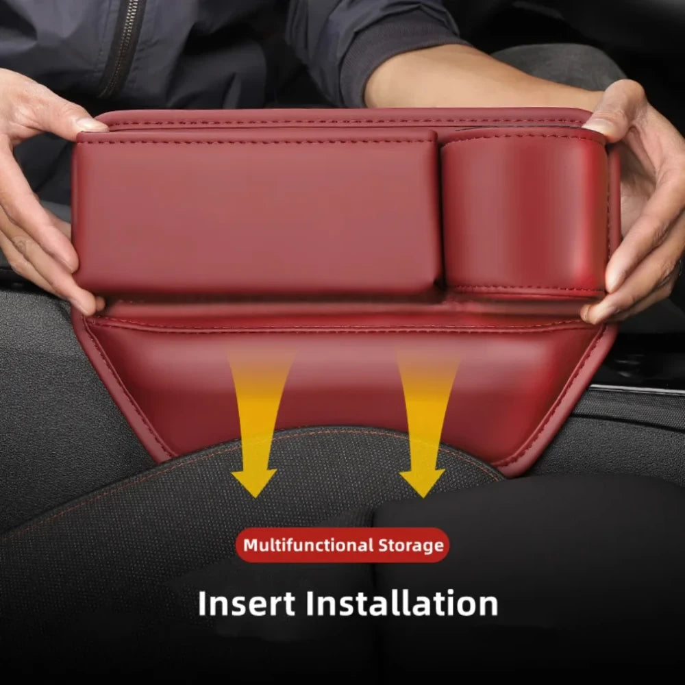 Premium Leather Car Seat Gap Organizer & Phone Holder