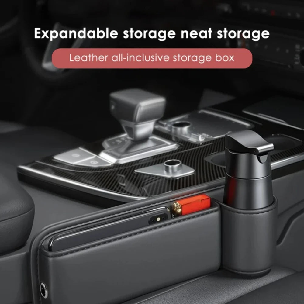 Premium Leather Car Seat Gap Organizer & Phone Holder
